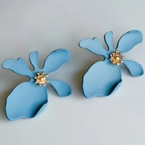 Light Blue Flower Earrings
